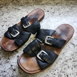 Cole Haan Black Leather Sandals Womens Size 8